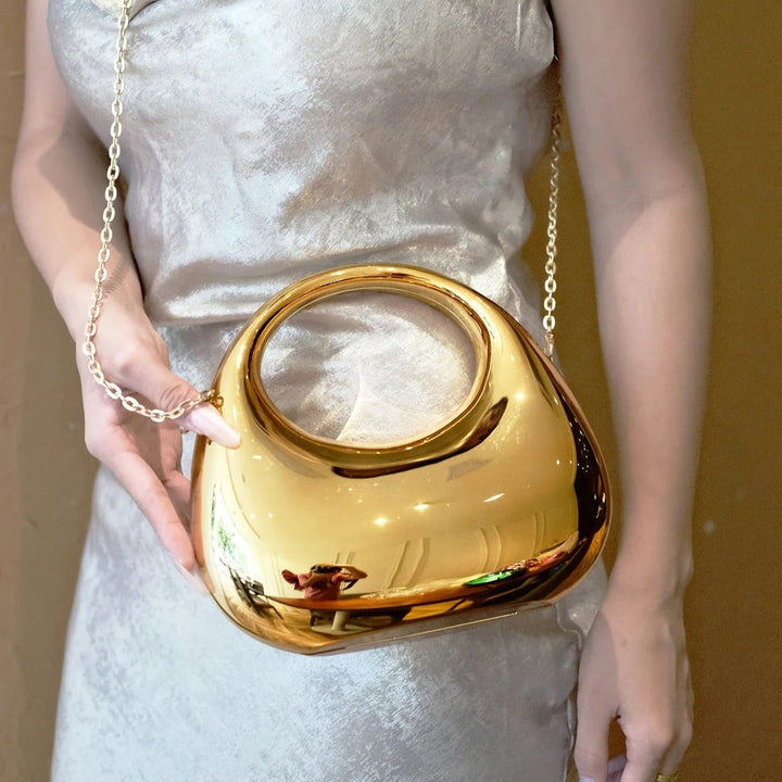 Unique sculptural acrylic evening bag, a must-have fashion accessory for women.