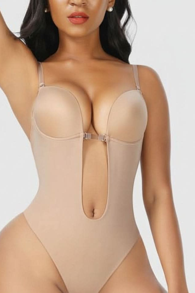 Comfortable seamless backless body shaper, offering invisible support for a sleek silhouette.