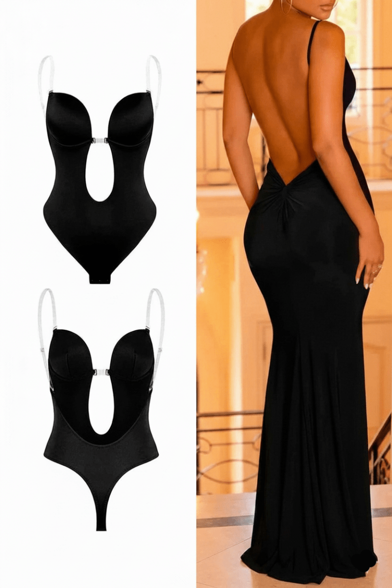 Seamless body shaper, backless design for women offering smooth curves and comfortable, invisible support.
