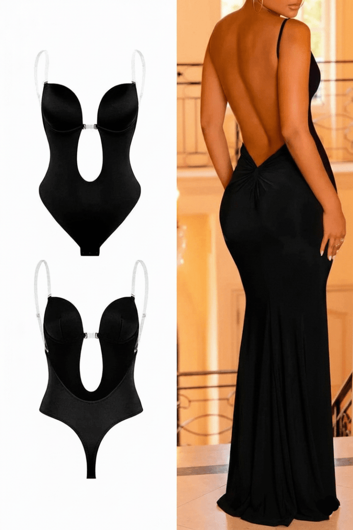 Seamless body shaper, backless design for women offering smooth curves and comfortable, invisible support.