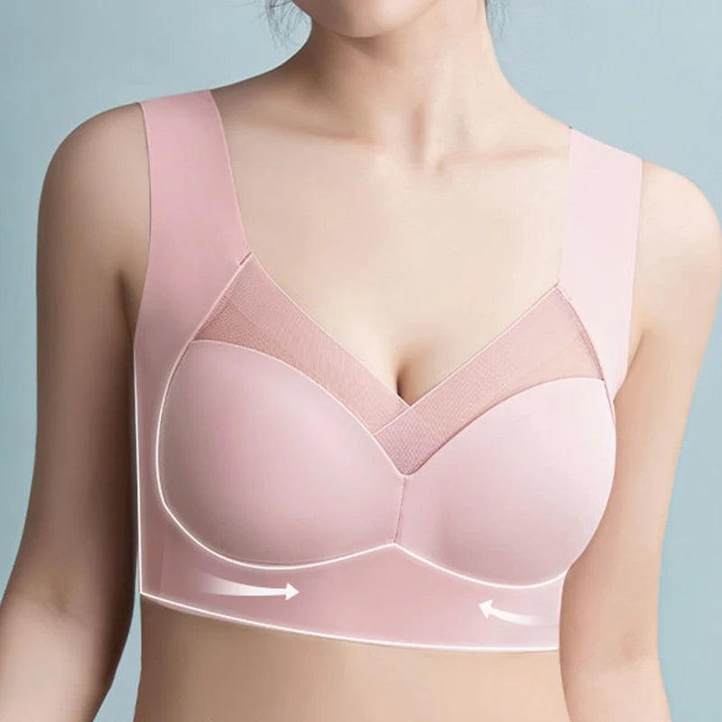 Durable seamless comfort bra, easy-care polyamide, perfect for daily support.