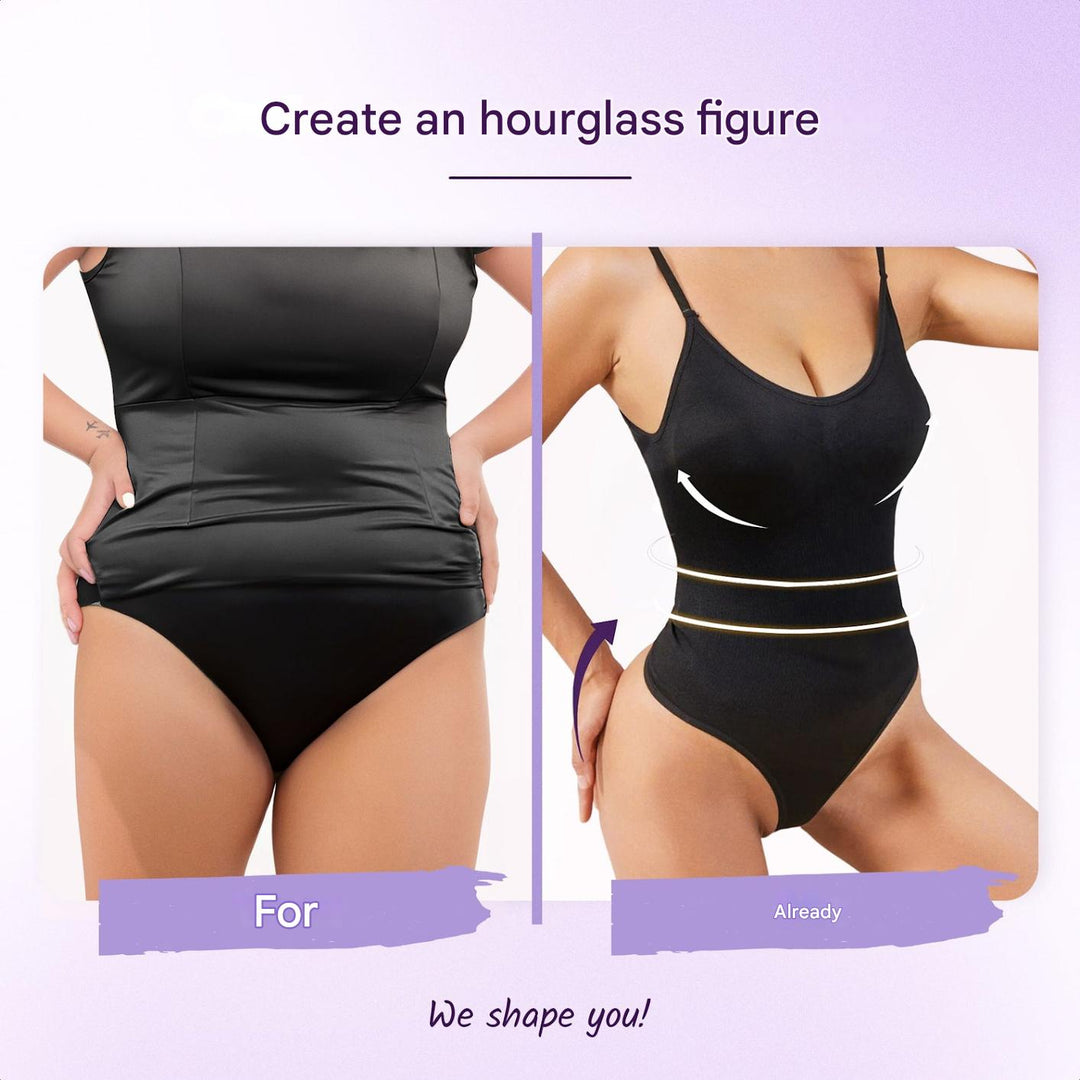 Seamless women's corrective shapewear bodysuit, provides tummy & waist control.