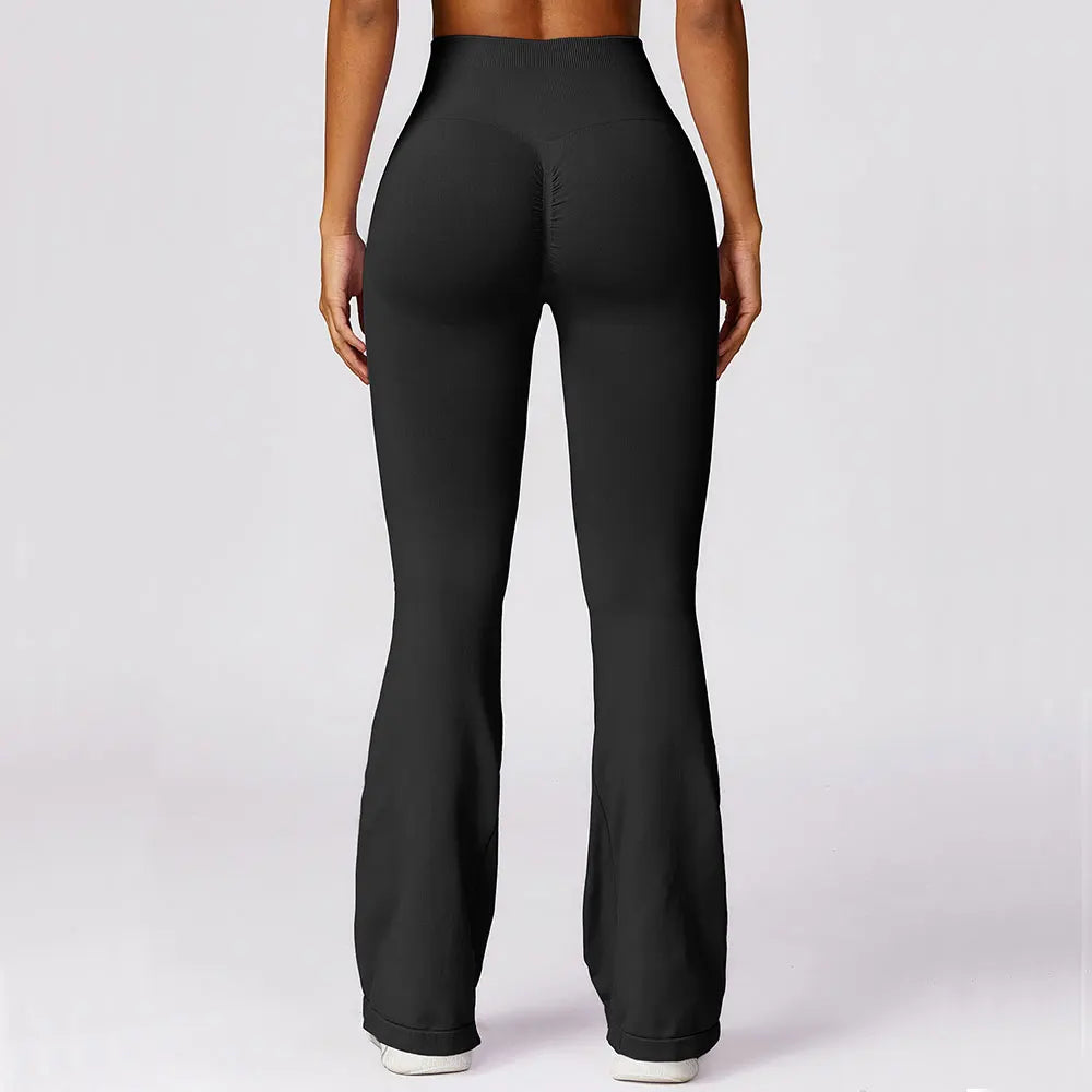 High waist seamless flared activewear leggings, ideal for dance, yoga, and workouts.