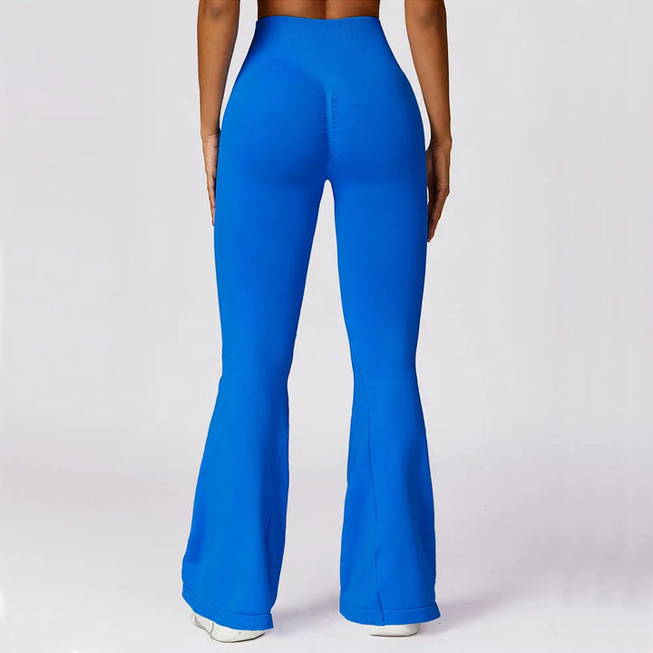 Women's comfort fit flared yoga pants with seamless design & stylish silhouette.