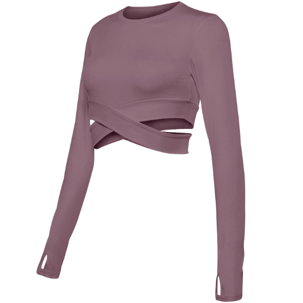 Women's 'Sophia' seamless workout shirt, engineered for flexibility & breathability during yoga & Pilates.