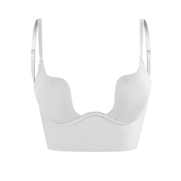 Lifting & smoothing women's seamless plunge backless bodysuit. Essential shapewear for elegant evening wear.