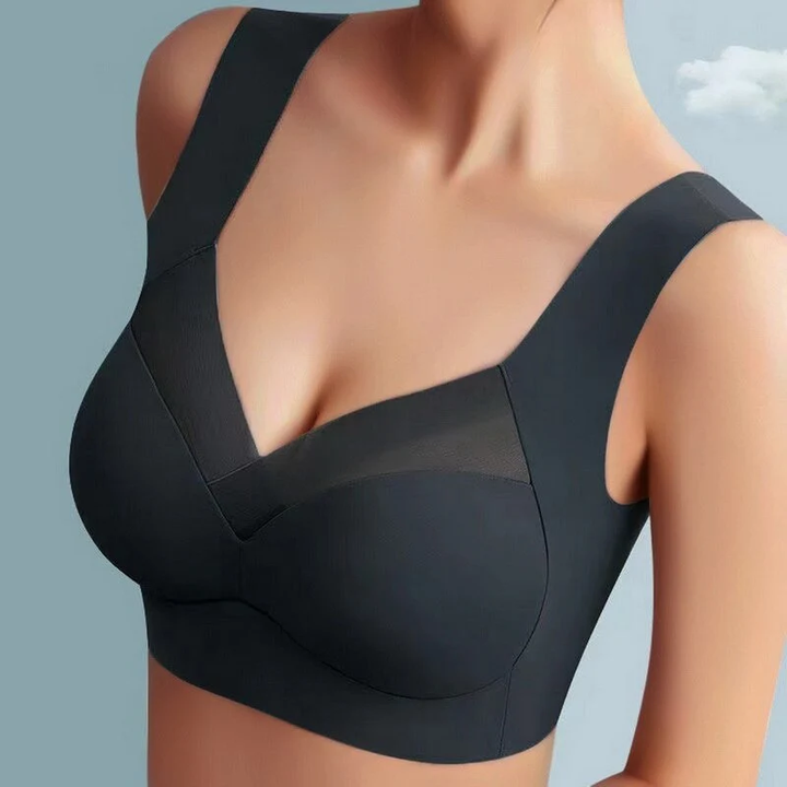 Wireless loungewear bra for women, seamless design with push-up comfort.