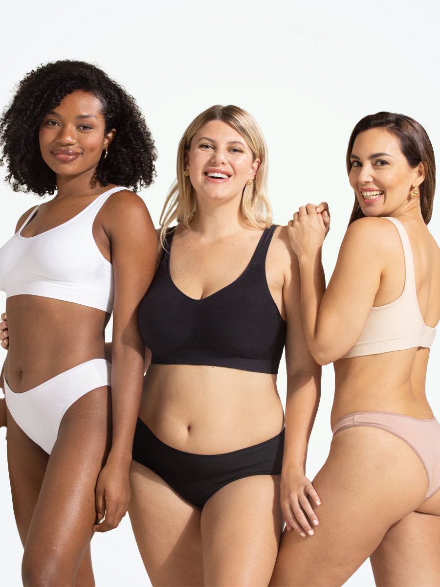 Wire-free, seamless shapewear sports bra for women, Elena, offering comfort & support for daily activity.
