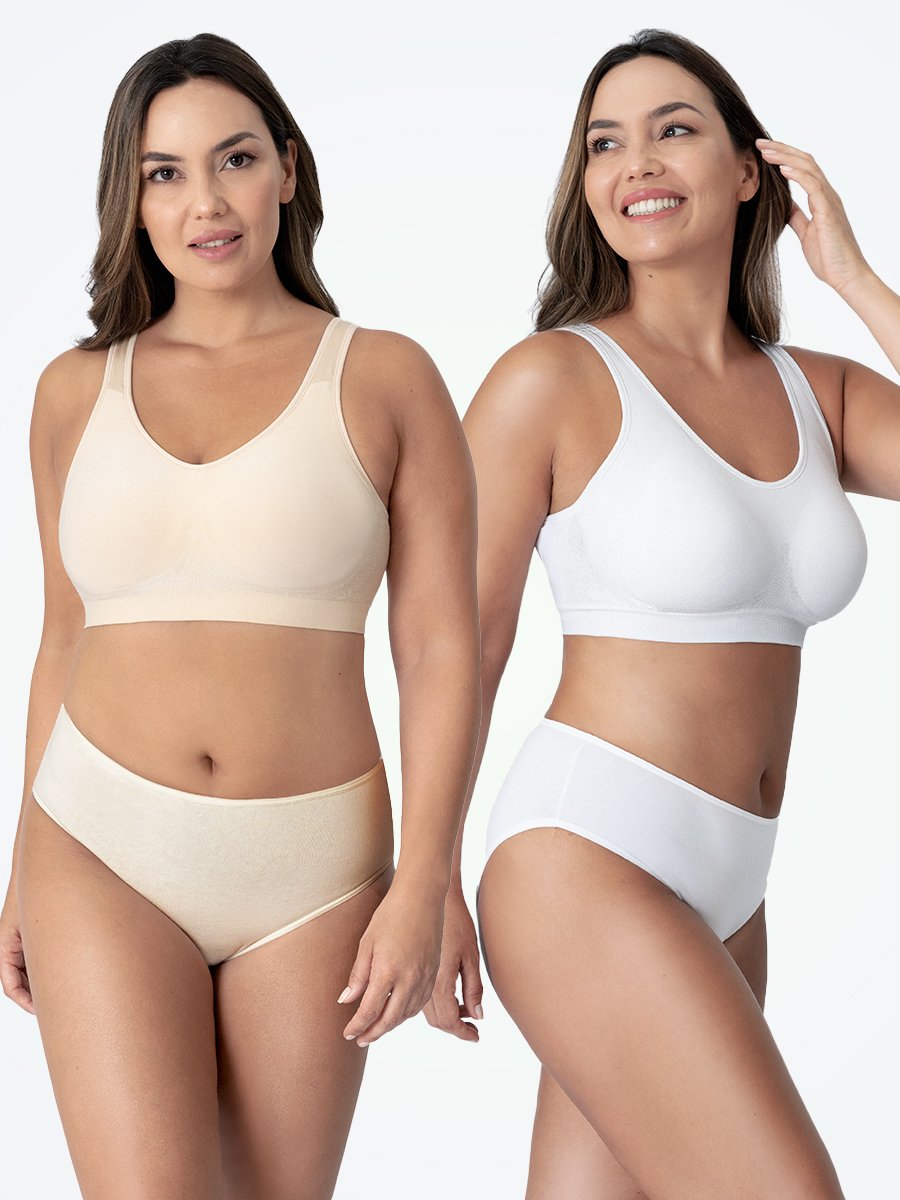 Smooth seamless women's sports bra, Elena, designed for wire-free comfort and light shapewear for activewear.