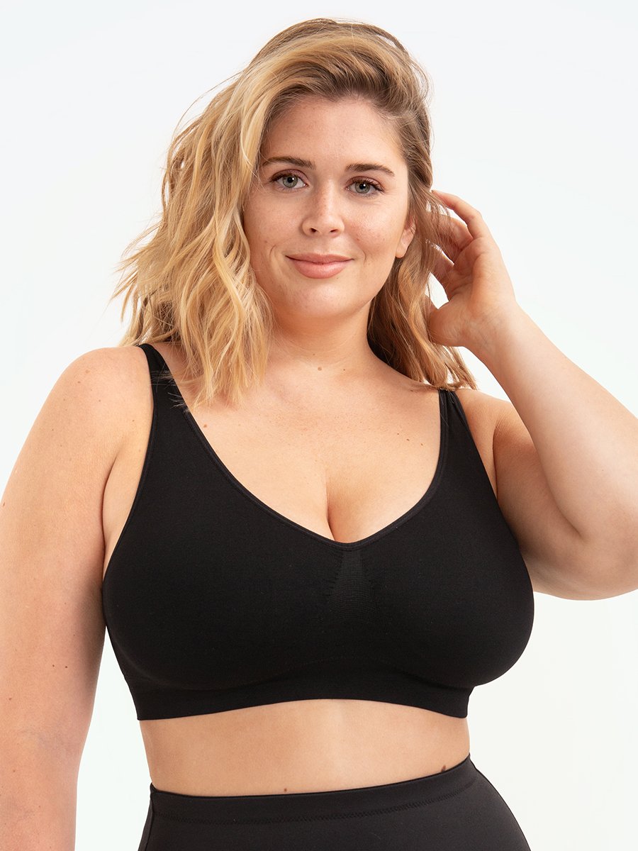 Comfortable, supportive, wire-free seamless shapewear sports bra for women's active lifestyles & daily wear.