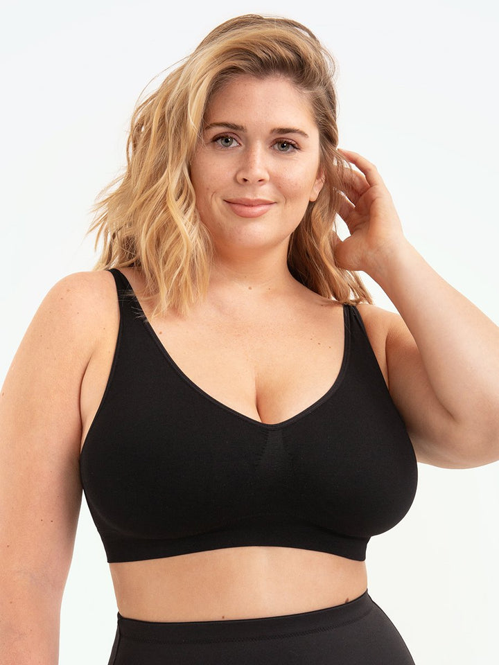 Comfortable, supportive, wire-free seamless shapewear sports bra for women's active lifestyles & daily wear.