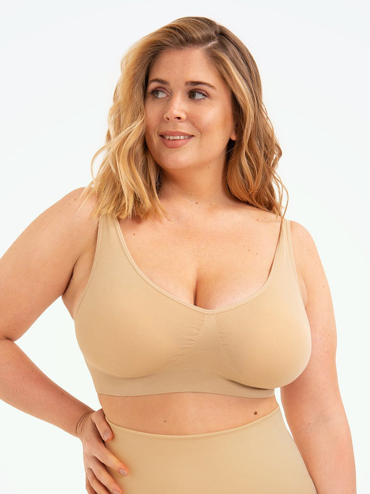 Elena women's seamless shapewear sports bra: wire-free comfort for daily support & active wear like yoga.
