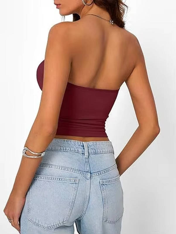 Breathable seamless stretch bandeau tube top, a must-have for women's summer comfort.