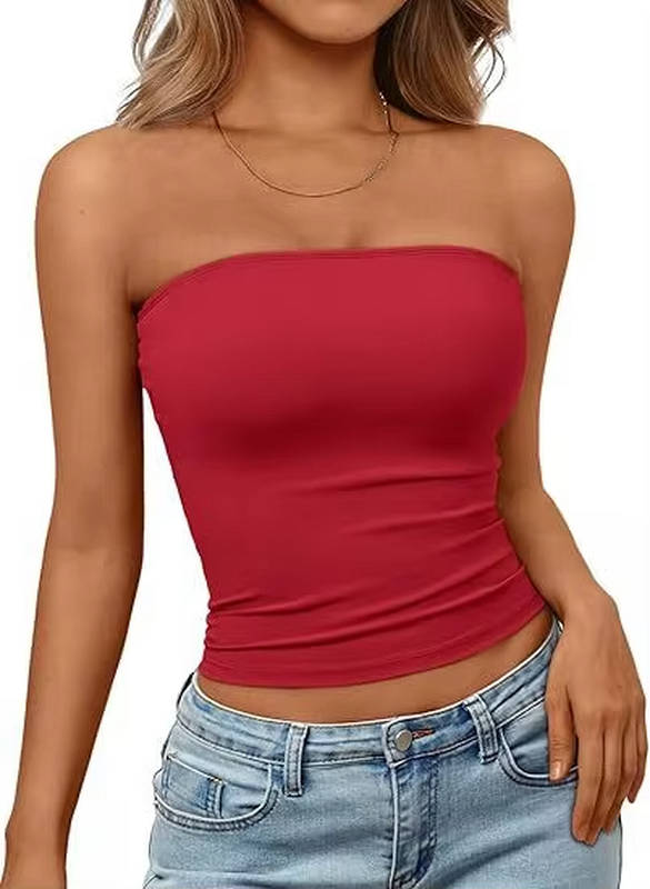 Lightweight seamless stretch bandeau for women, a comfortable and chic summer casual top.