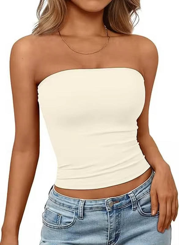 Women's summer comfort seamless stretch bandeau, perfect as a casual tube top.