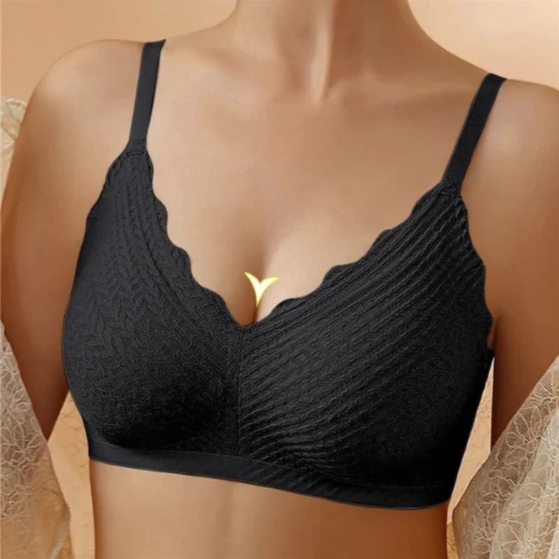 Women's seamless wireless comfort bra, soft everyday support lingerie, breathable fabric for ultimate comfort.