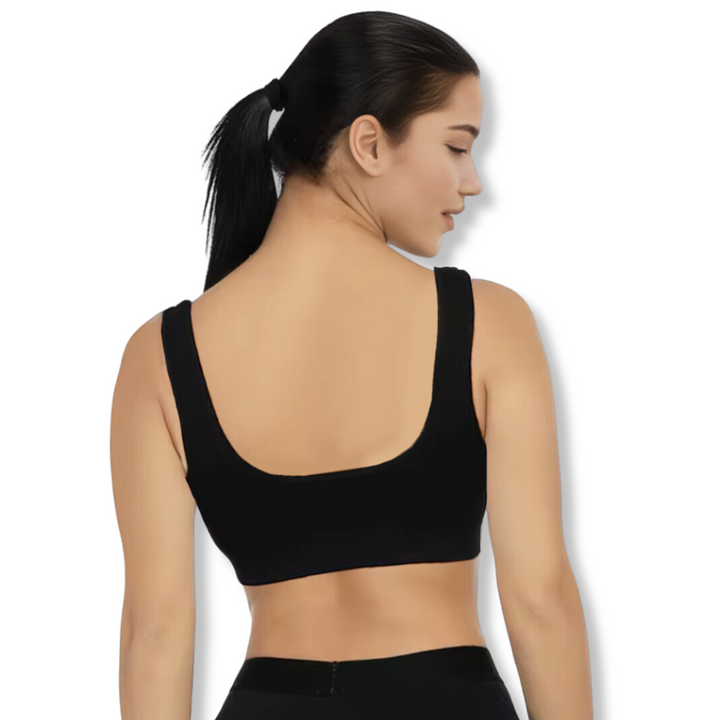 Women's soft wireless comfort bra, breathable and seamless design for comfortable daily wear.