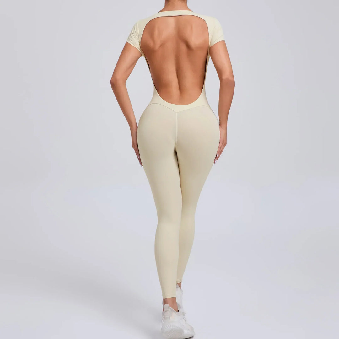 Comfortable seamless women's jumpsuit, designed for yoga, fitness, and active lifestyles.