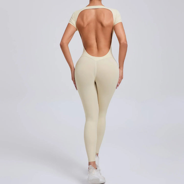 Comfortable seamless women's jumpsuit, designed for yoga, fitness, and active lifestyles.