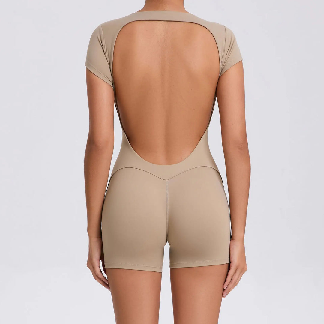 Women's seamless yoga jumpsuit for ultimate stretch, flexibility & comfort during fitness workouts.