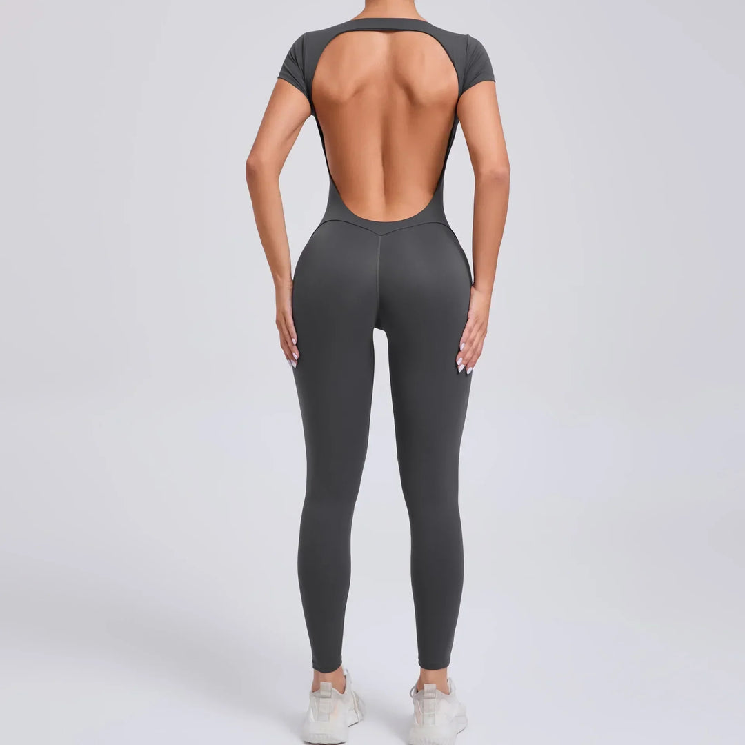 Soft seamless women's yoga jumpsuit, offering ultimate comfort & stretch for workout sessions.