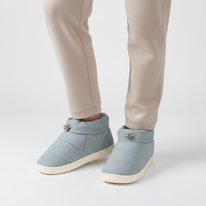 Women's Selina warm winter boots, detailed view of waterproof material and stitching