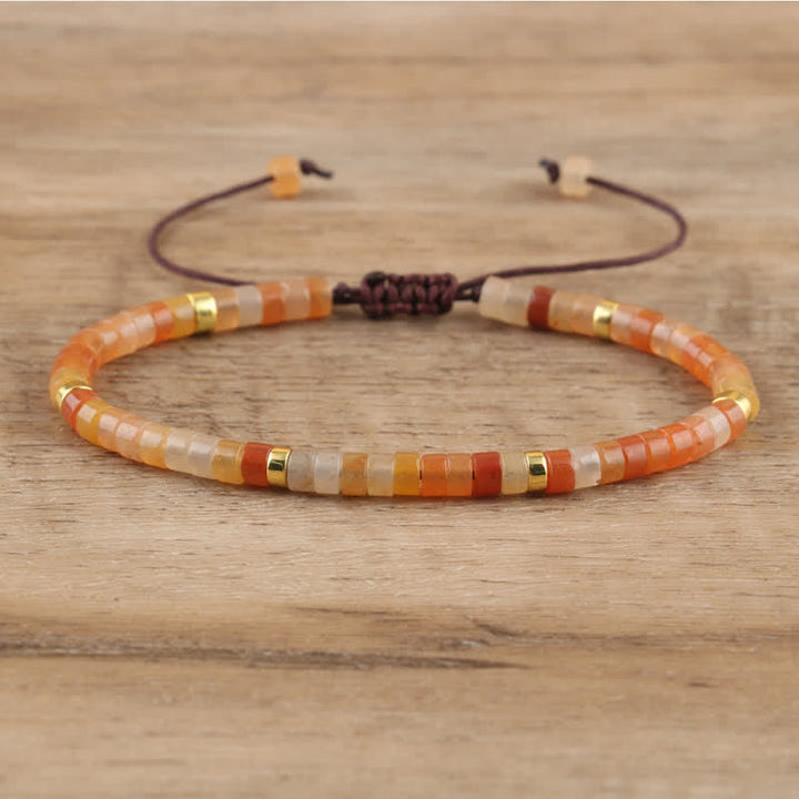Elegant Seraphina women's bracelet with braided design & 2.4mm natural stone rollers.