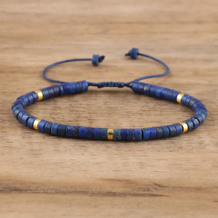Braided Seraphina bracelet for women, showcasing natural gemstone rollers. Versatile & chic.