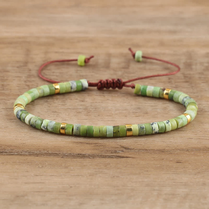 Stylish Seraphina women's bracelet, braided with natural stone roller beads. Handmade charm.