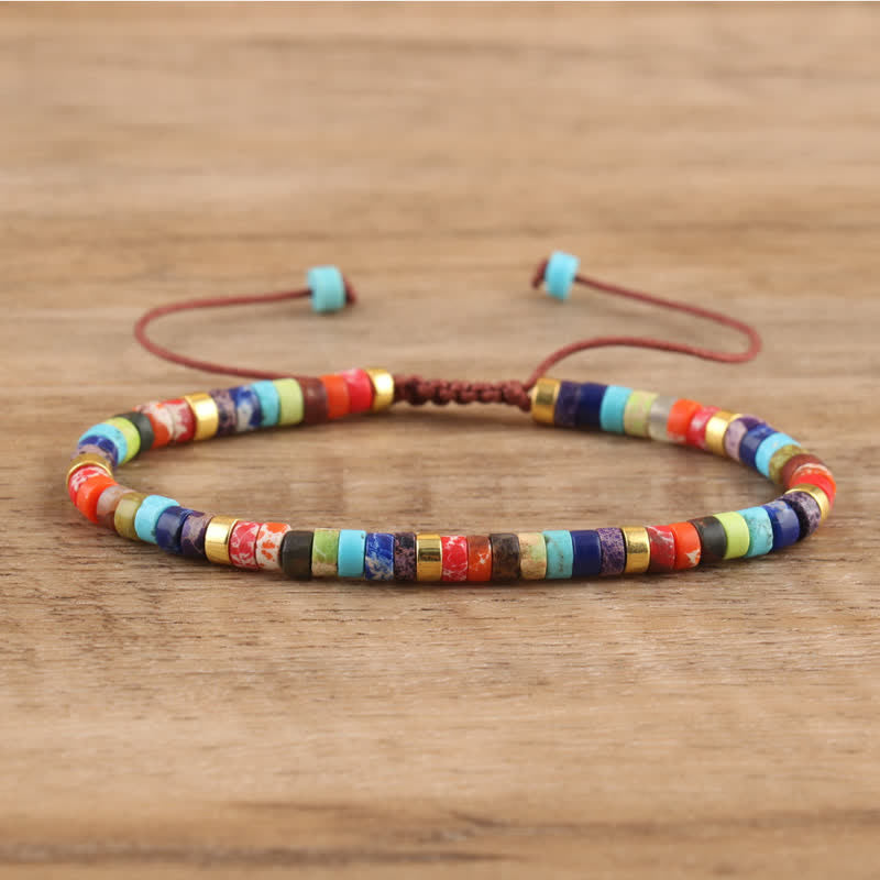 Elegant braided women's bracelet, Seraphina, with 2.4mm natural stone rollers.