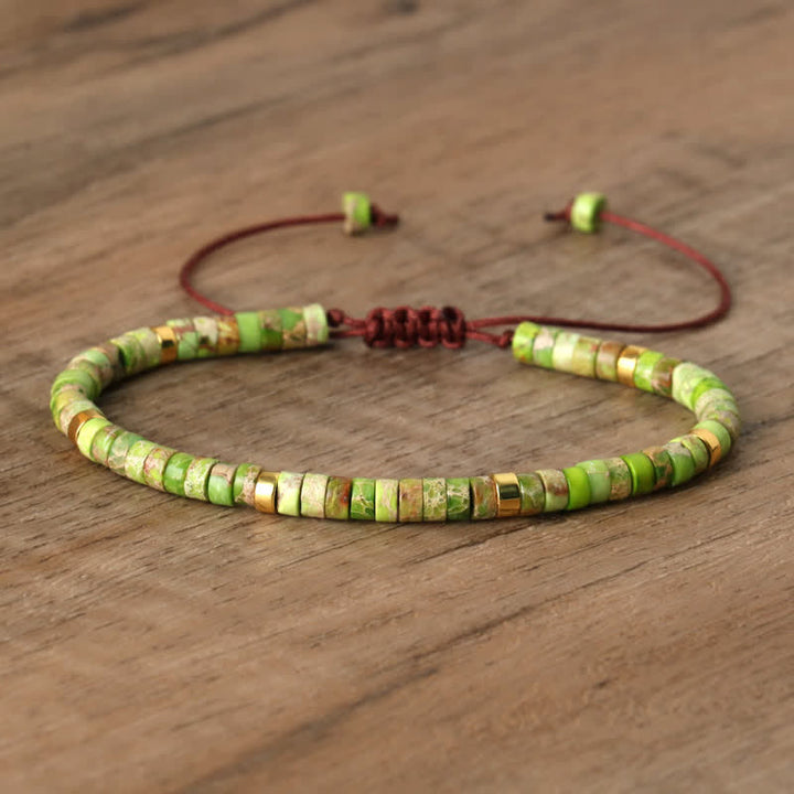 Adjustable Seraphina women's bracelet, braided with natural stone rollers. For comfort.