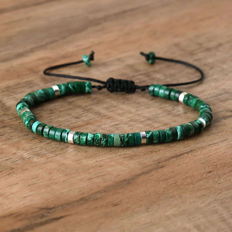 Versatile Seraphina women's bracelet, braided with natural stone rollers. Everyday chic.