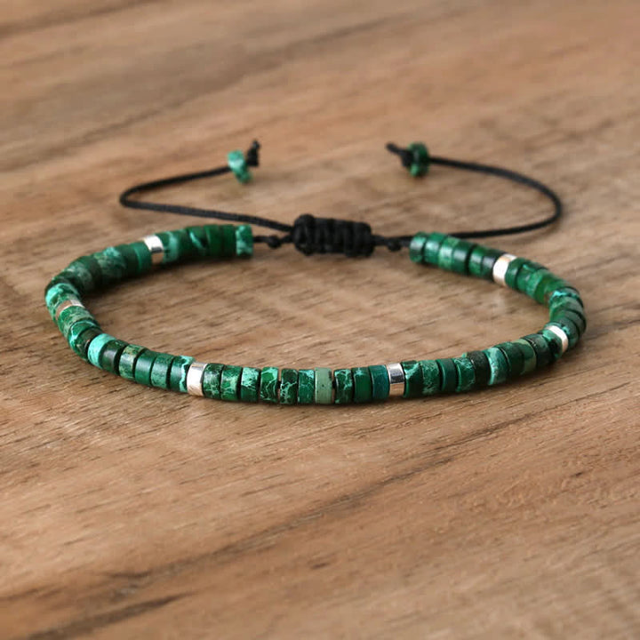 Versatile Seraphina women's bracelet, braided with natural stone rollers. Everyday chic.