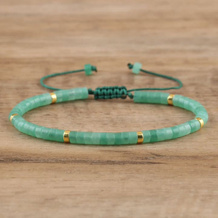 Spiritual Seraphina braided bracelet for women, with healing natural stone rollers.