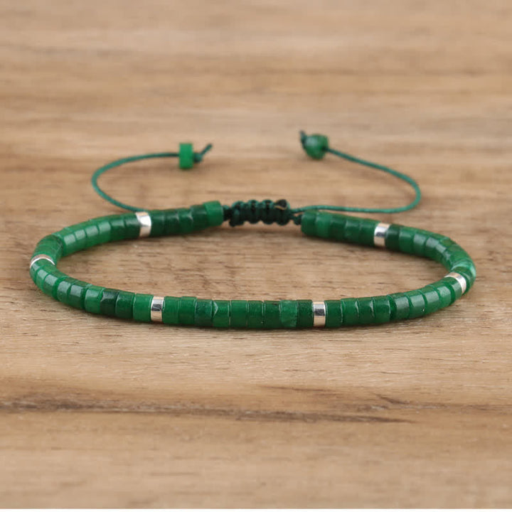 Stylish Seraphina women's bracelet with braided cord and natural stone roller beads.
