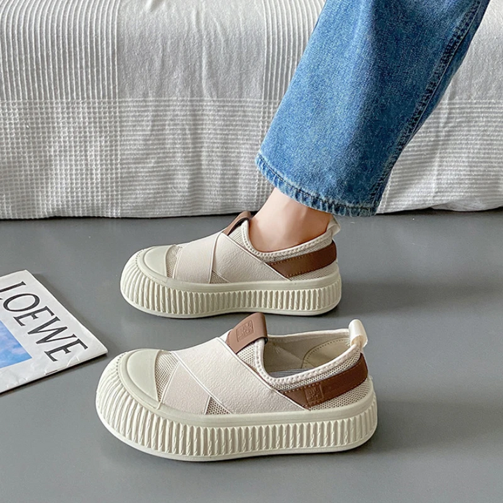 Seraphine platform loafer sneakers in black, versatile casual footwear for women.