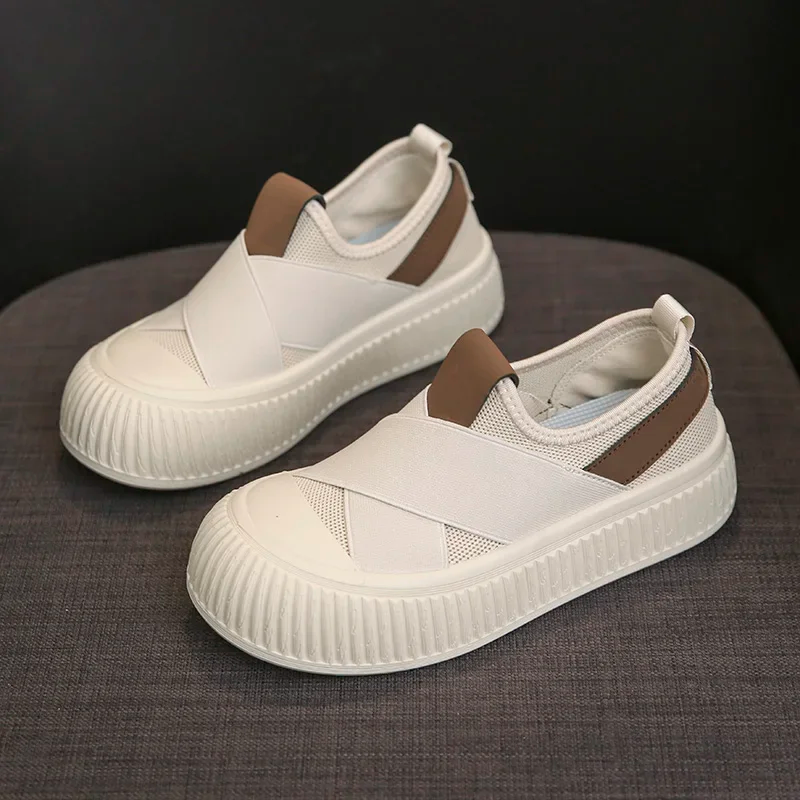 Effortless style: white Seraphine slip-on platform sneakers for women, lightweight & chic.