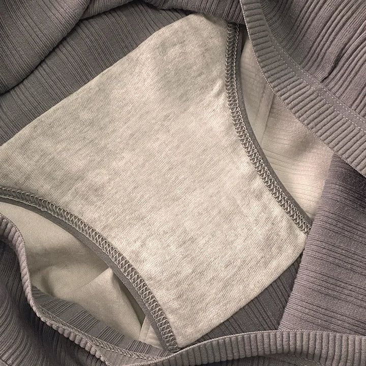 Serene women's ribbed cotton high-rise panties, 3-pack. Premium soft, breathable, and seamless briefs.
