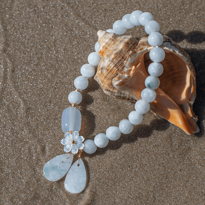 Handmade Serenity Jade Armband with natural jade healing stones, a chic accessory for women's jewelry