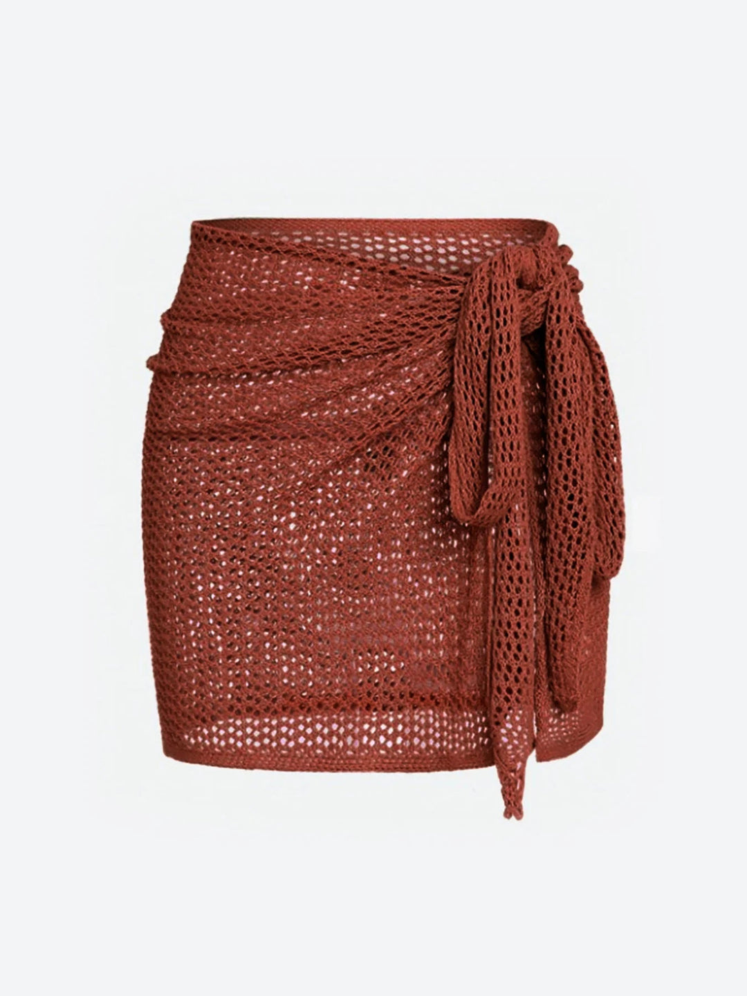 Sheer mesh cover up skirt for women's swimwear. Lightweight, high-slit, summer ready.