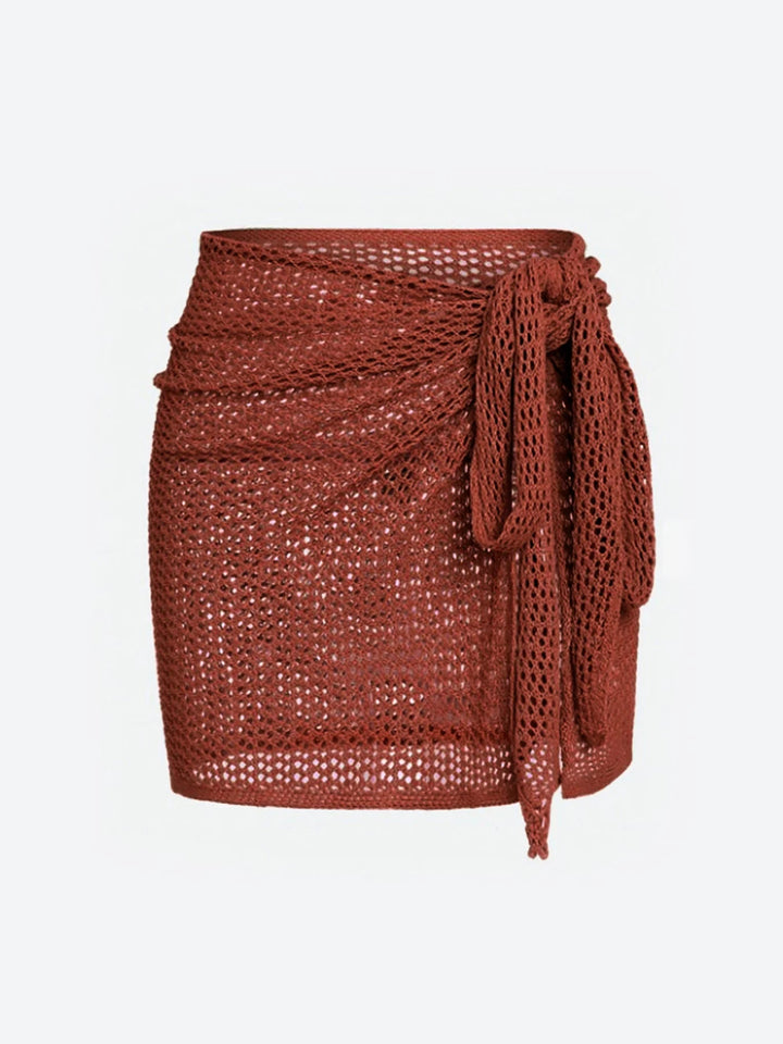 Sheer mesh cover up skirt for women's swimwear. Lightweight, high-slit, summer ready.