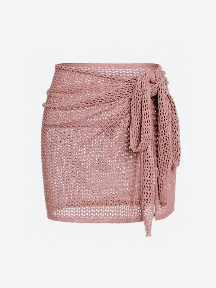 Stylish sheer mesh high-slit skirt cover up. Women's beachwear for ultimate summer fashion.