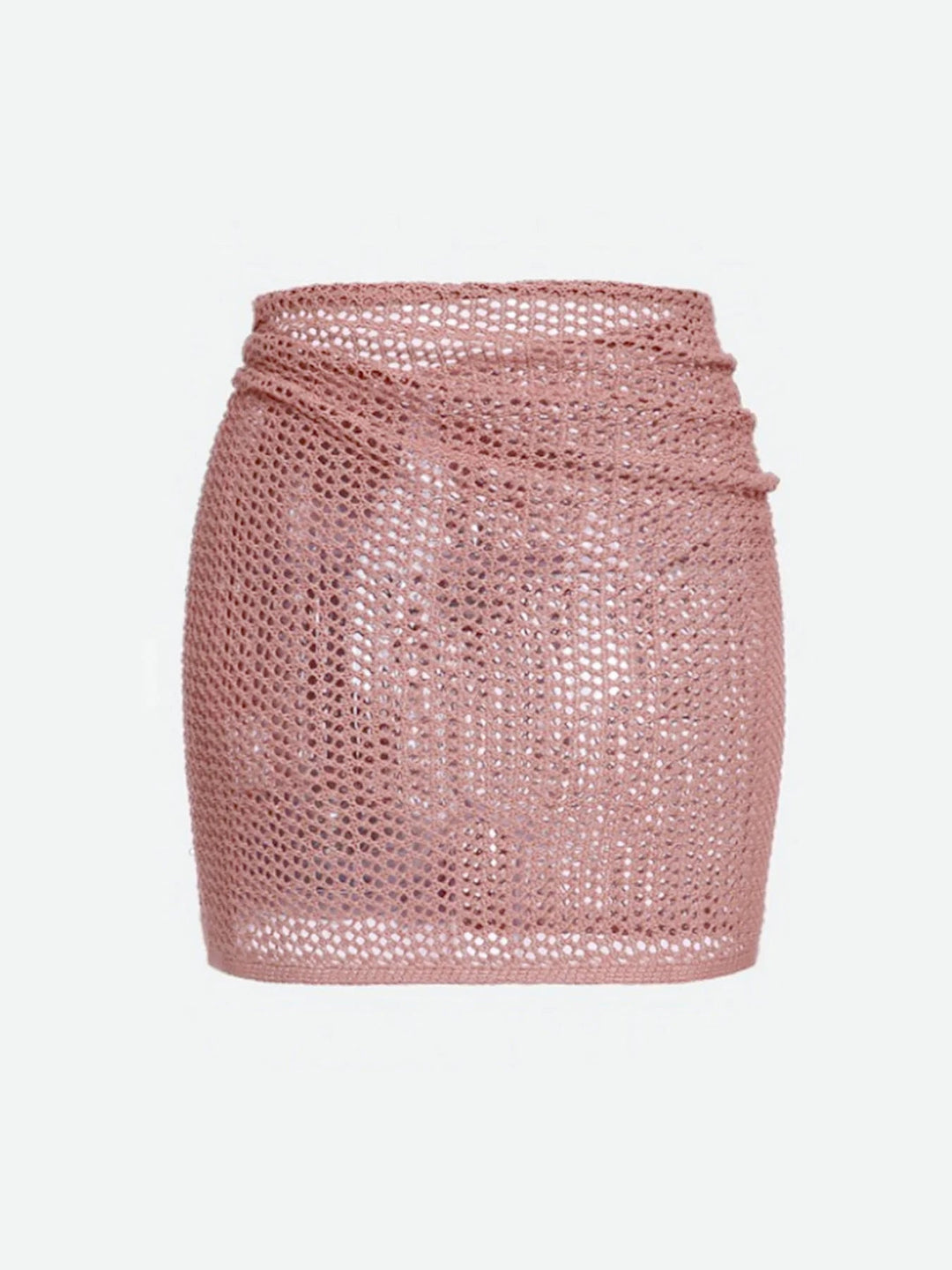 Women's sheer mesh wrap swim skirt cover up. Adjustable fit for comfortable beachwear.