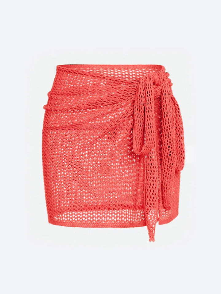 Perfect summer fashion: Women's sheer mesh swim skirt cover up, adjustable & high-slit.