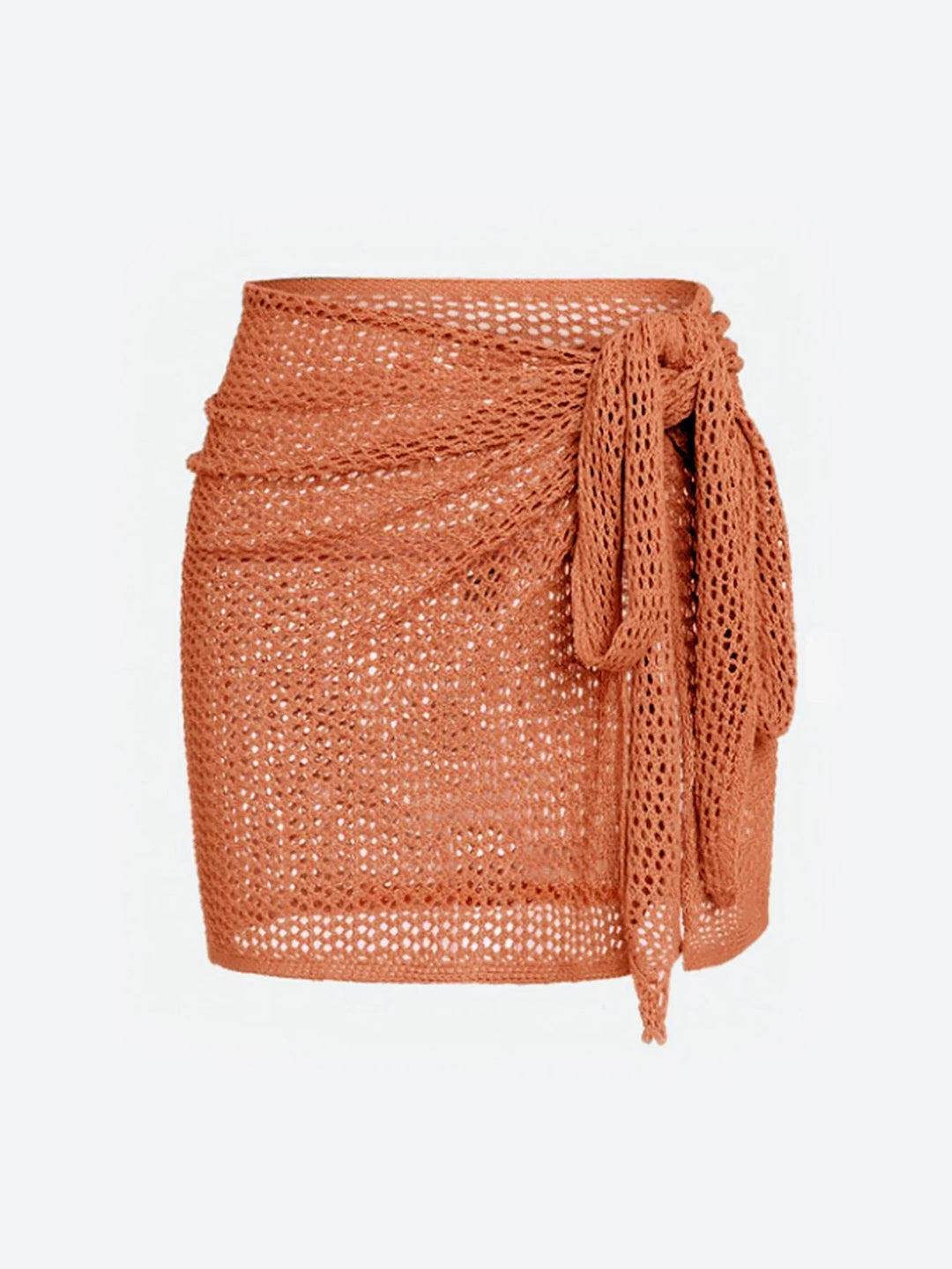 Women's swimwear mesh skirt cover up. Sheer fabric, adjustable and elegant resort wear.