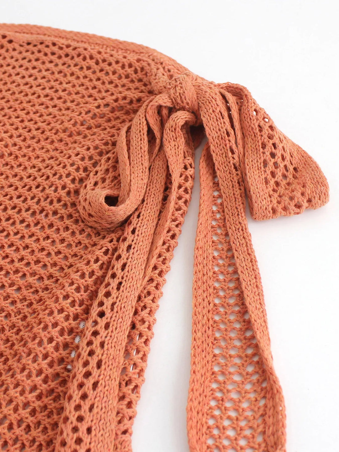 Adjustable sheer mesh swim skirt cover up. Women's high-slit design, summer beachwear.