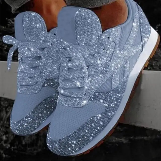 Stylish women's sequin sneakers with glittering design, perfect for parties & adding a sparkle to casual outfits.