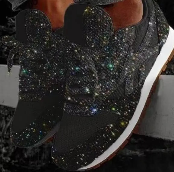 Dazzling women's glitter sneakers. Shimmering sequin shoes combine comfort & fashion for versatile casual wear.
