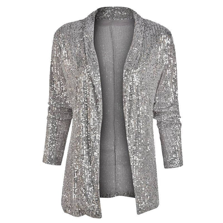 Women's shimmering glitter sequin vest top, sleeveless, perfect for elegant party wear.