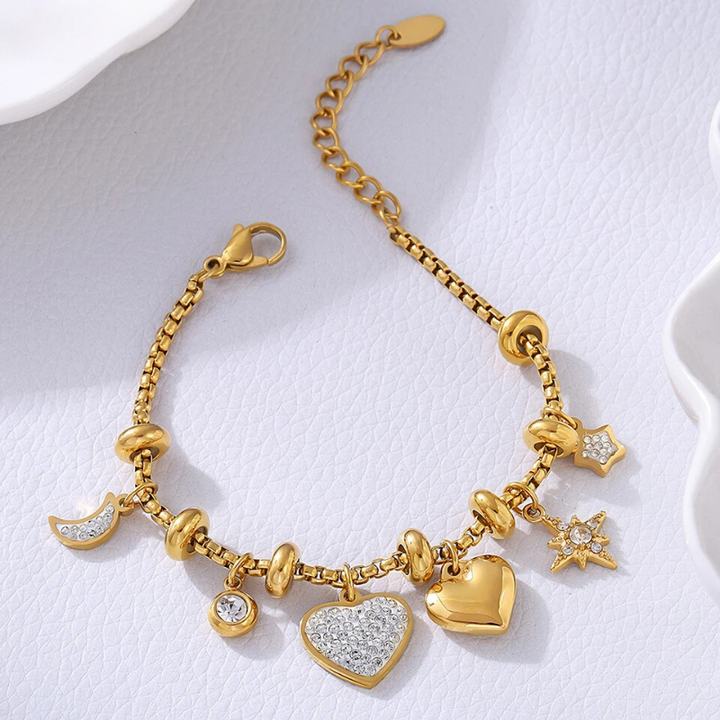 Women's shimmering zircon eternal love bracelet, elegant and dainty jewelry accessory.